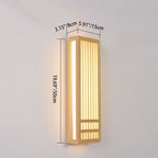 Lampada da parete LED rettangolare in legno massello e acrilico, minimalista e moderna per il soggiorno