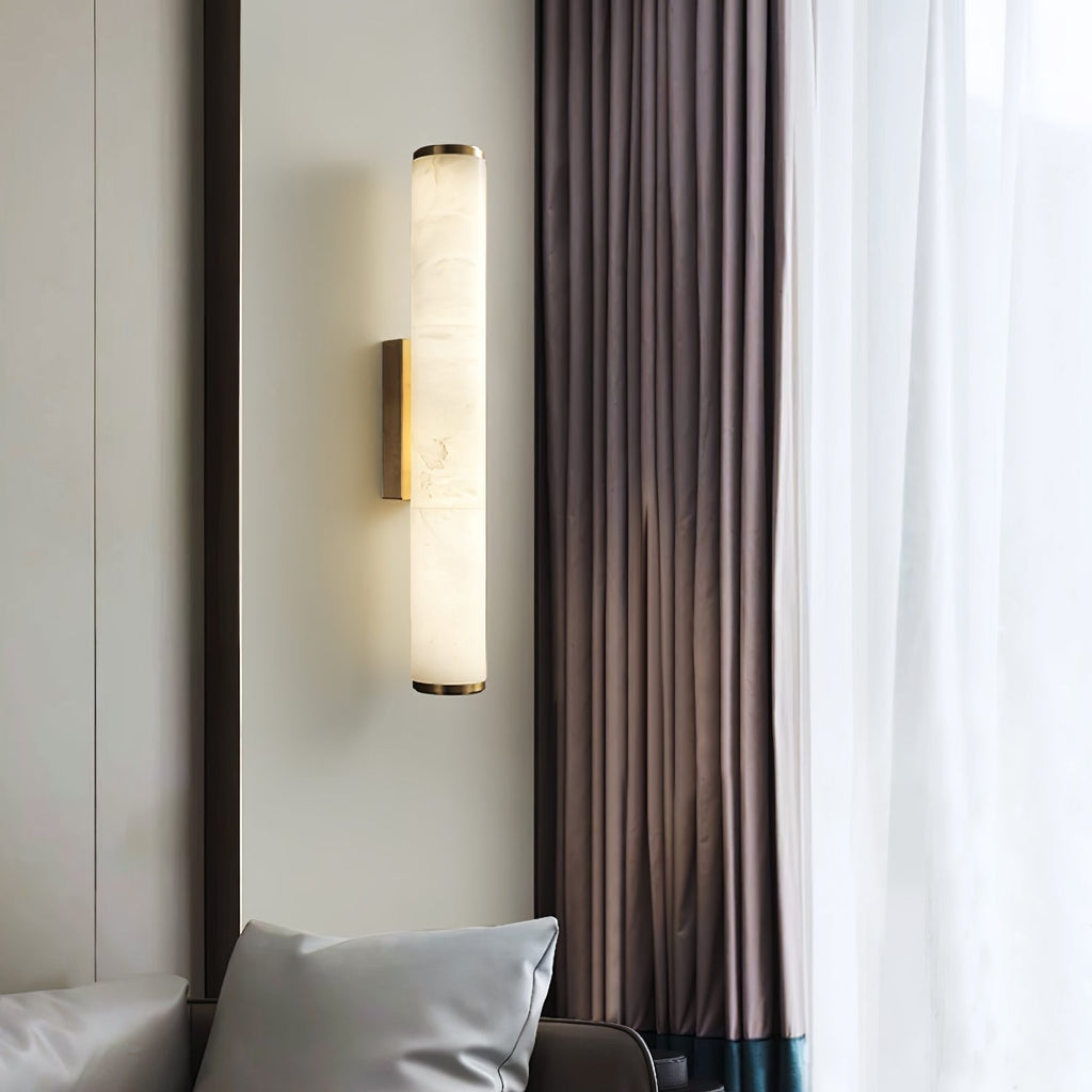 Applique da Parete LED 1 Luce in Marmo Spagnolo Minimalista Moderno con Rame