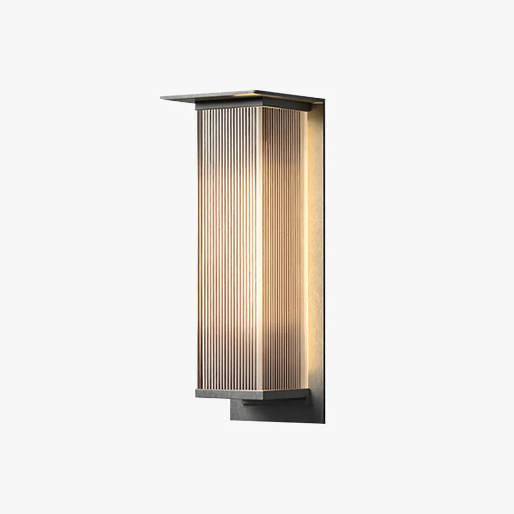 Lampada da Parete Esterno Moderna Rectangolare in Metallo Ray, Nera