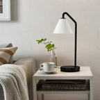 Lampada da Tavolo Cone Moderna in Vetro Latte