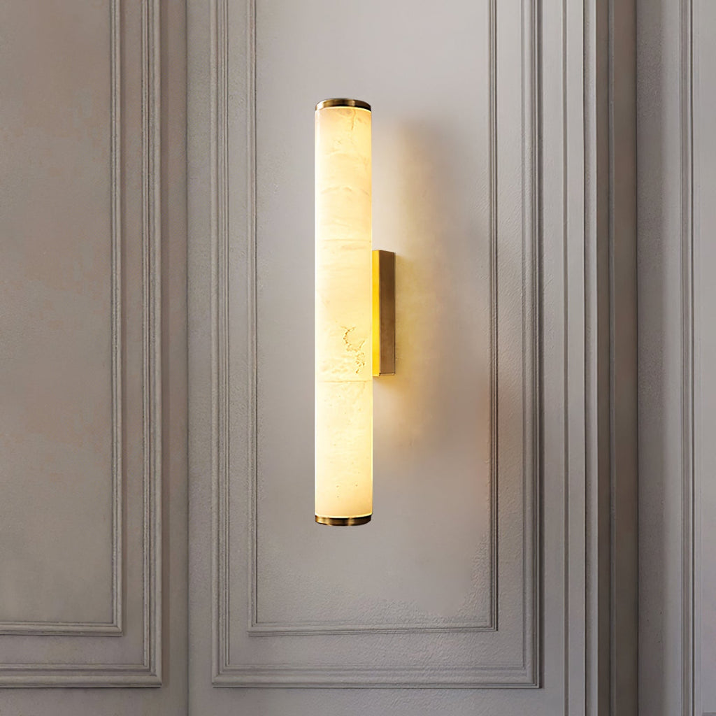 Applique da Parete LED 1 Luce in Marmo Spagnolo Minimalista Moderno con Rame