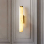 Applique da Parete LED 1 Luce in Marmo Spagnolo Minimalista Moderno con Rame