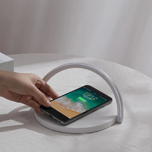 ChargeGlow - Caricatore wireless 3-in-1, supporto per telefono e lampada LED