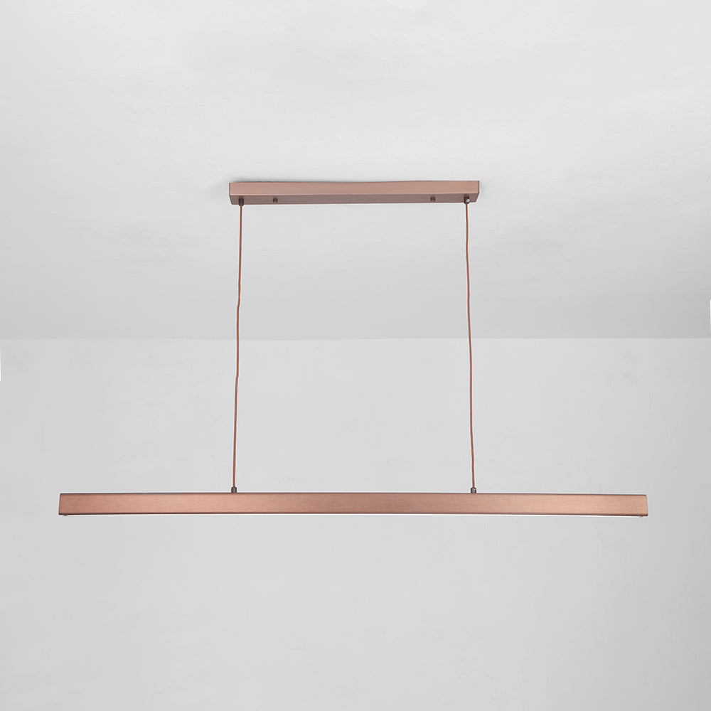 Lampada a sospensione LED in metallo lineare moderno Thala Nera/Marrone