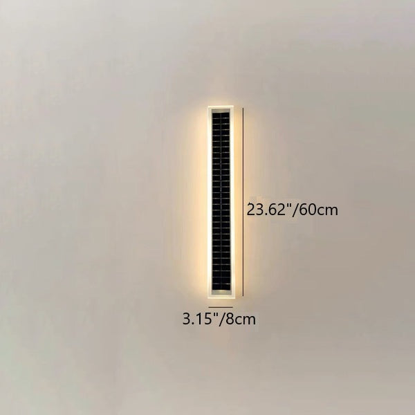 Lampada da Parete LED Solare Rettangolare Impermeabile in Alluminio e Acrilico Minimalista Moderna per Esterni