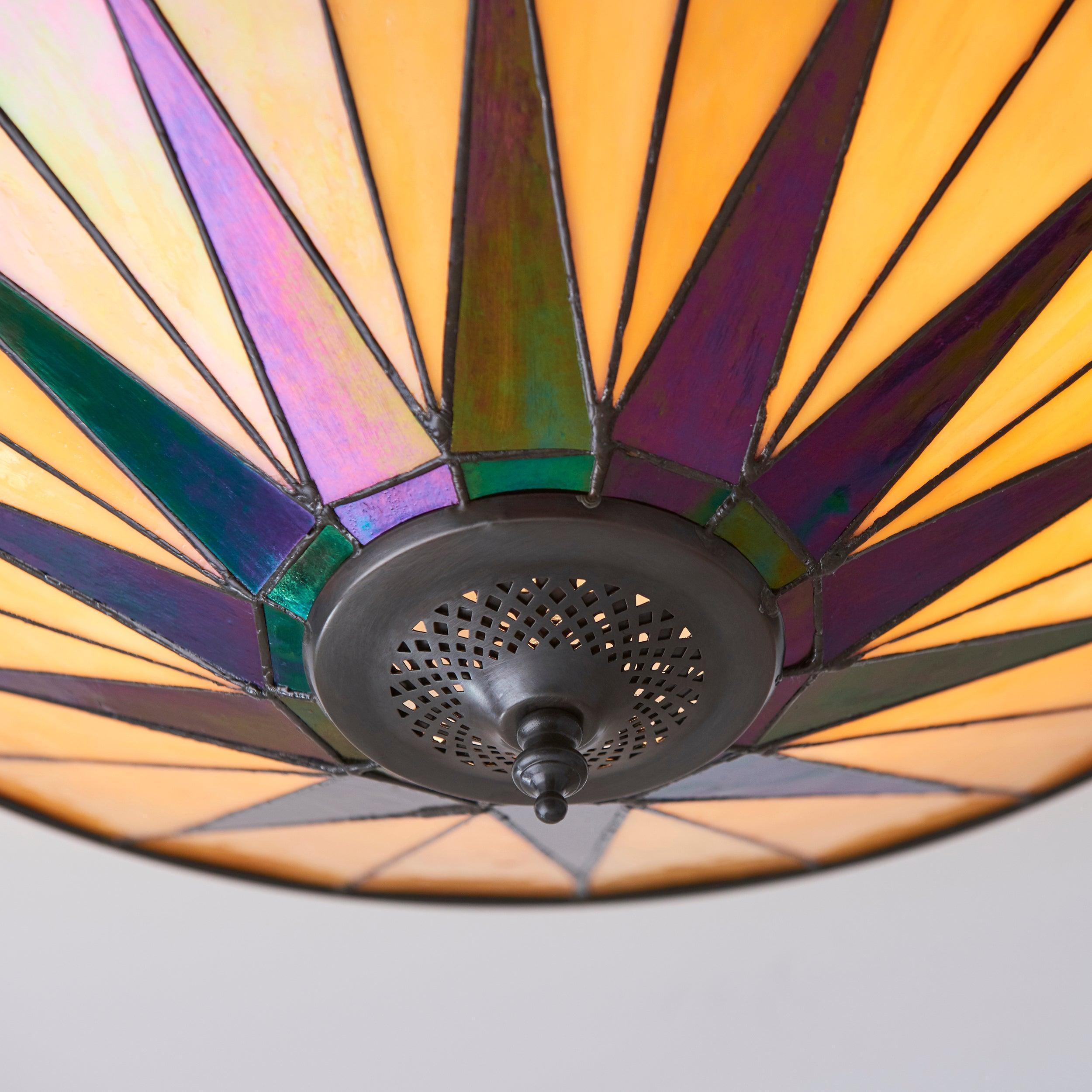 Interiors 1900 Dark Star Grande Lampada da Soffitto Tiffany Flush