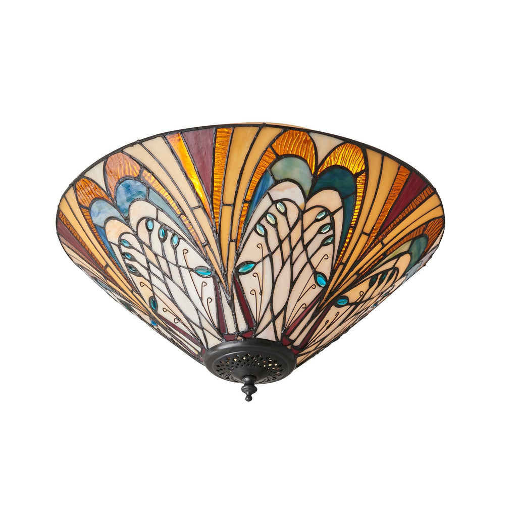 Interiors 1900 Lampada da soffitto Tiffany Medium Flush Hector