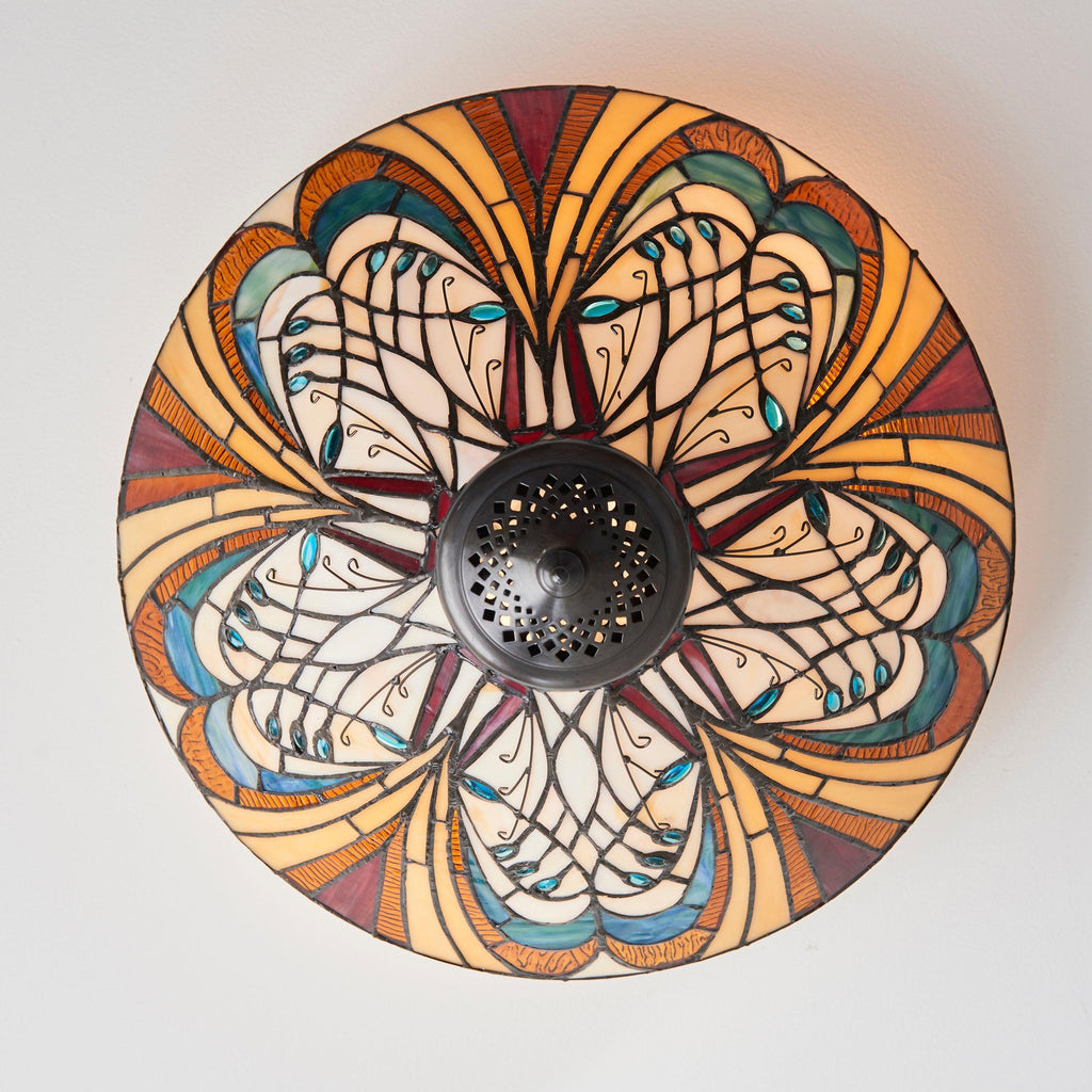 Interiors 1900 Lampada da soffitto Tiffany Medium Flush Hector