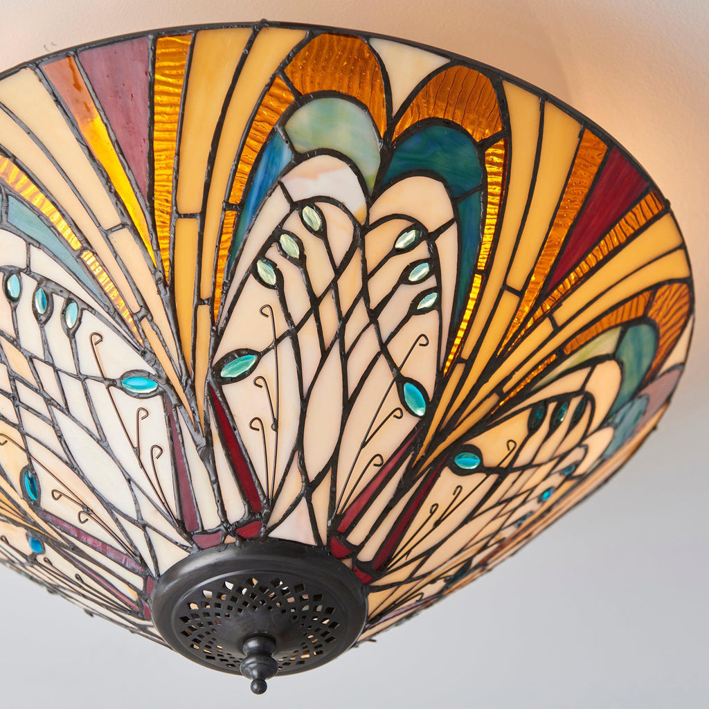 Interiors 1900 Lampada da soffitto Tiffany Medium Flush Hector
