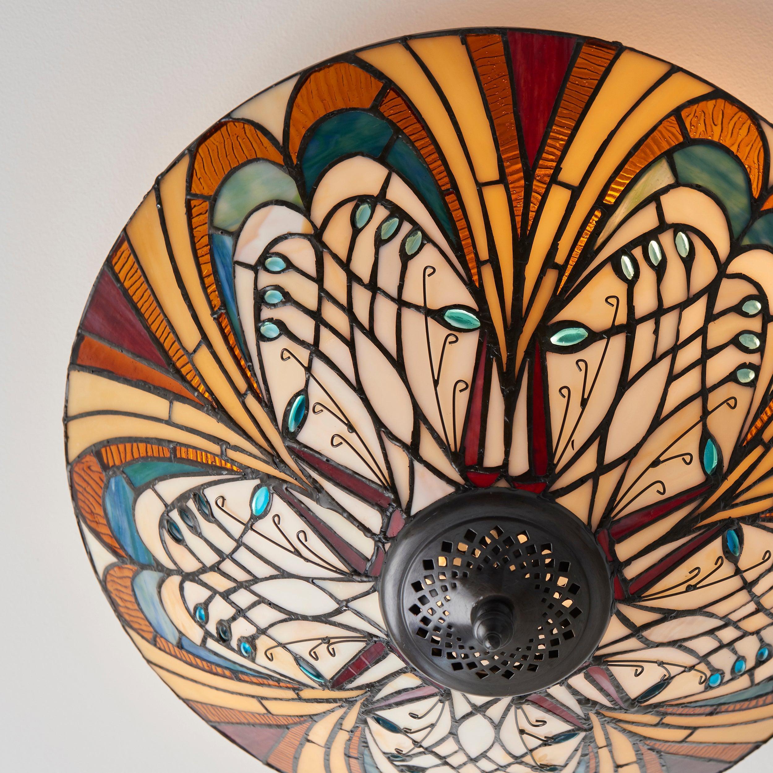 Interiors 1900 Lampada da soffitto Tiffany Medium Flush Hector
