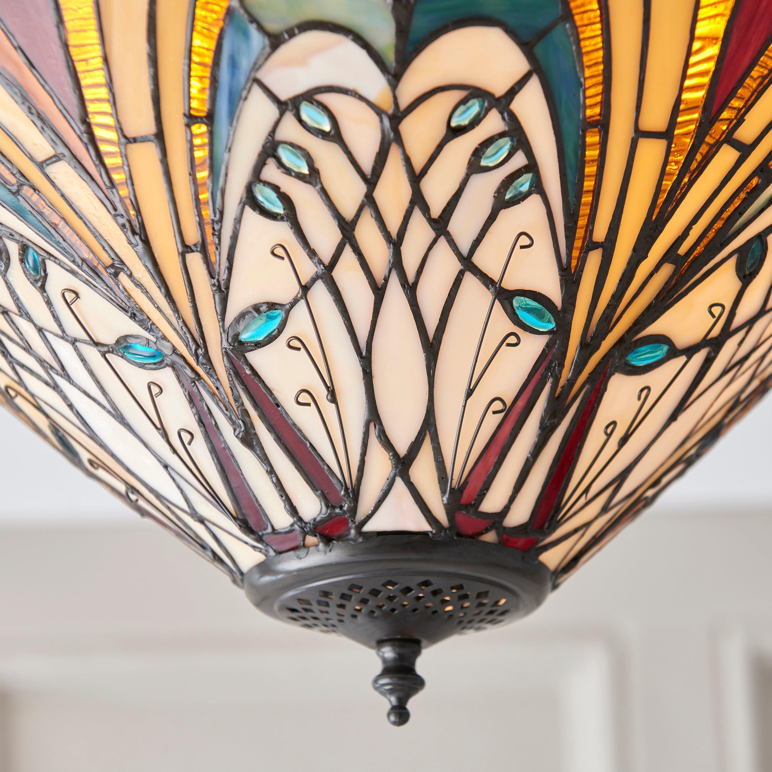 Interiors 1900 Lampada da soffitto Tiffany Medium Flush Hector