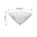 Interiors 1900 Lampada da soffitto Tiffany Medium Flush Hector
