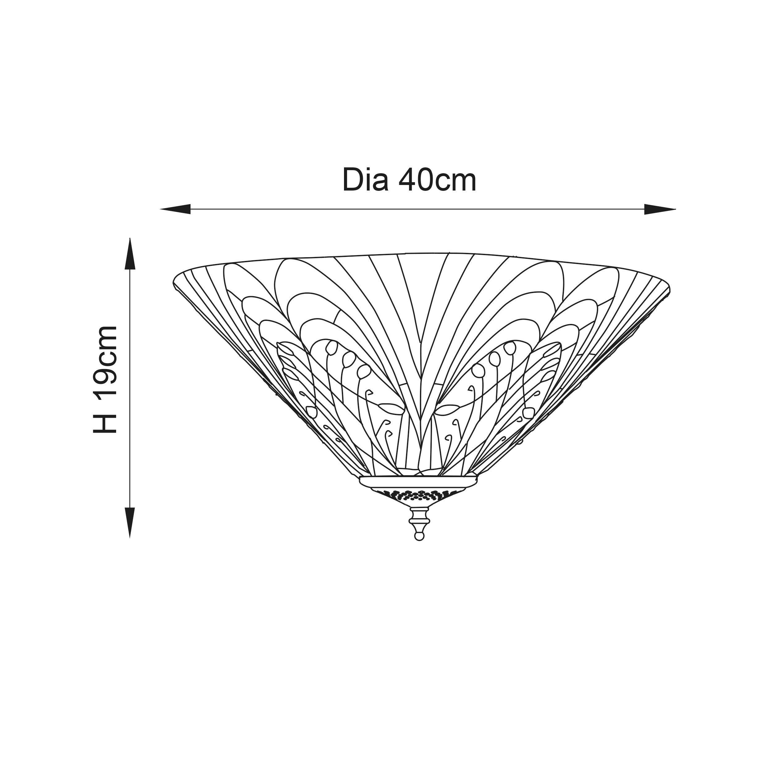 Interiors 1900 Lampada da soffitto Tiffany Medium Flush Hector
