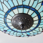 Lampada da soffitto Tiffany grande Libellula Blu