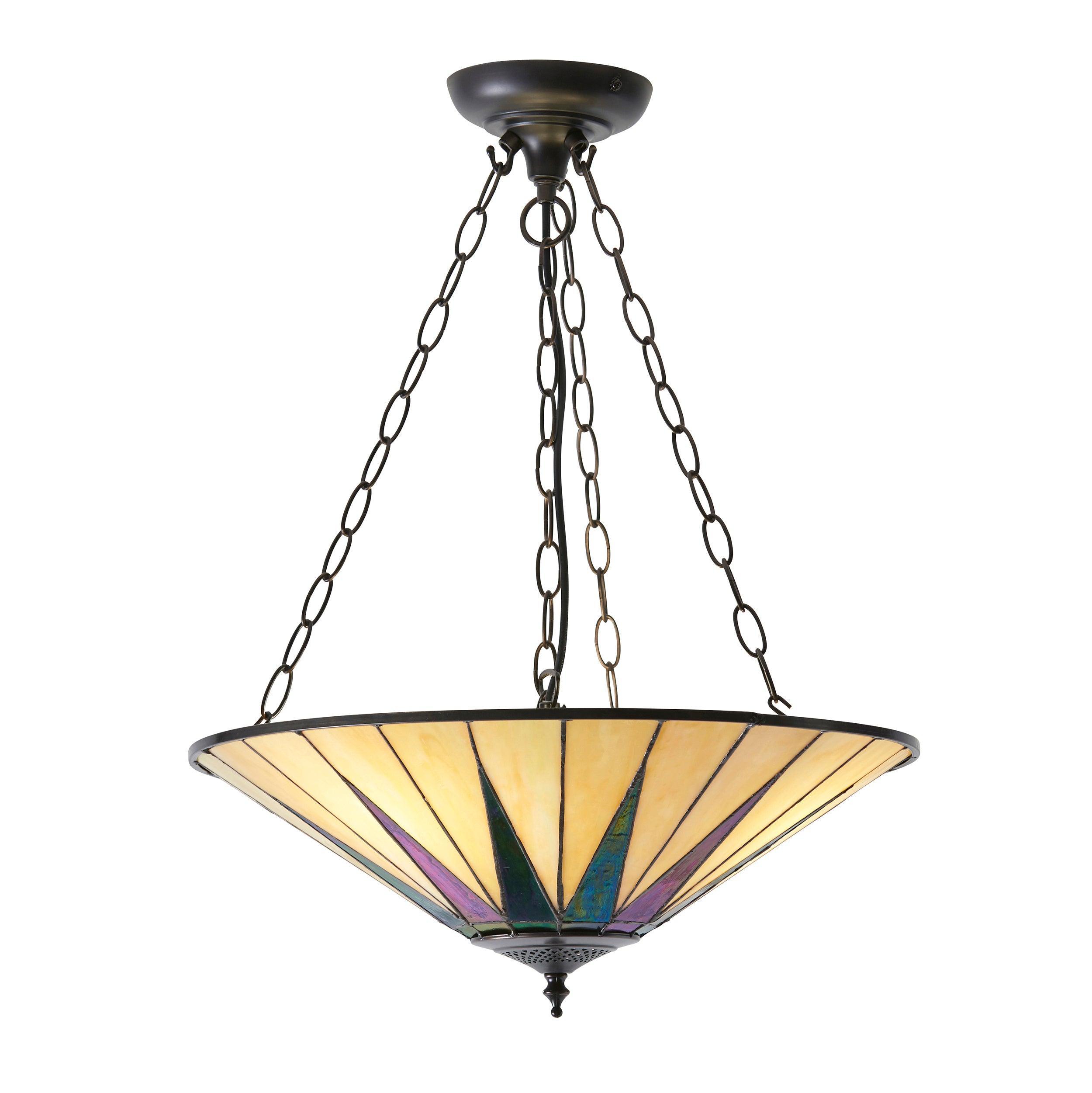 Lampadario Invertito Tiffany Dark Star Grande
