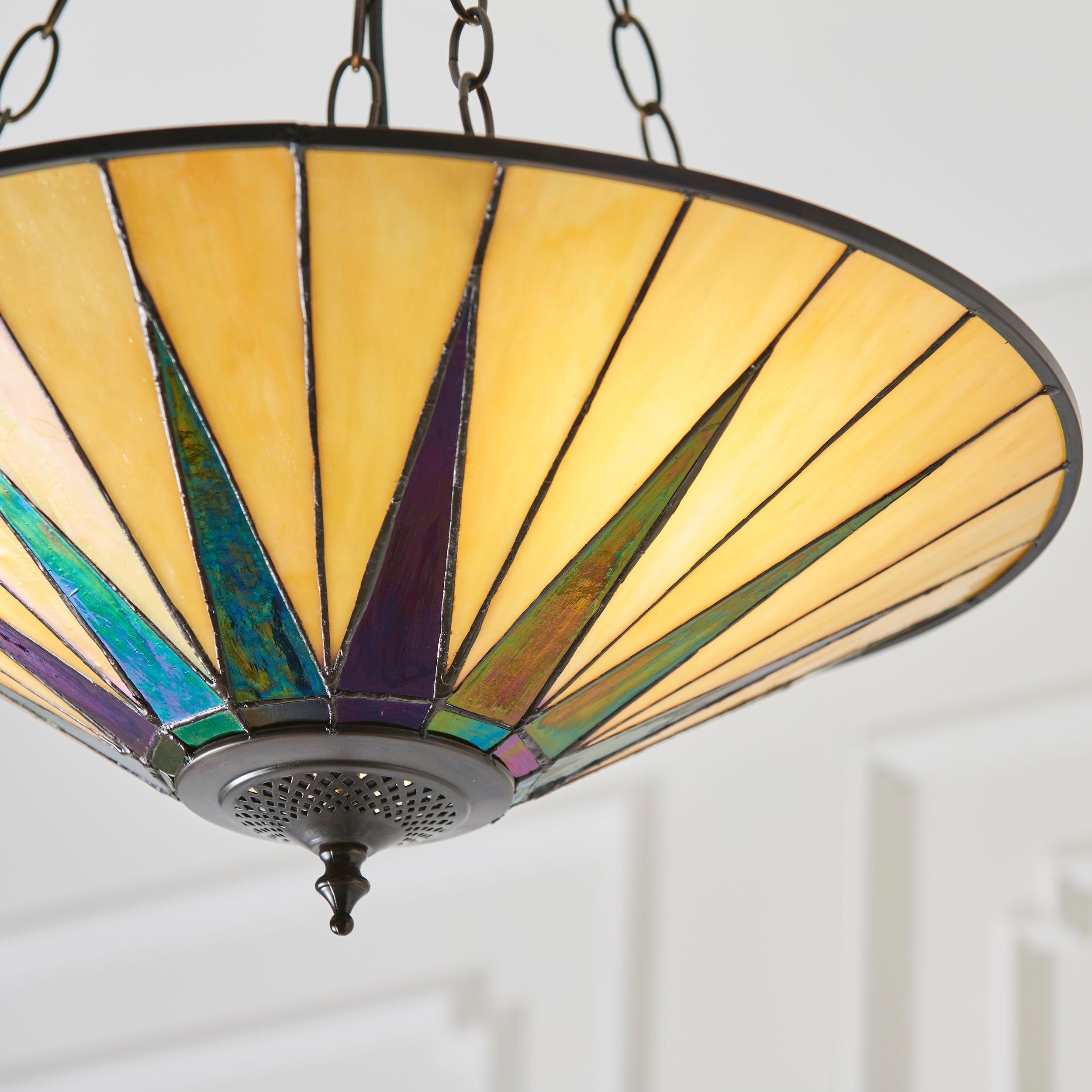 Lampadario Invertito Tiffany Dark Star Grande