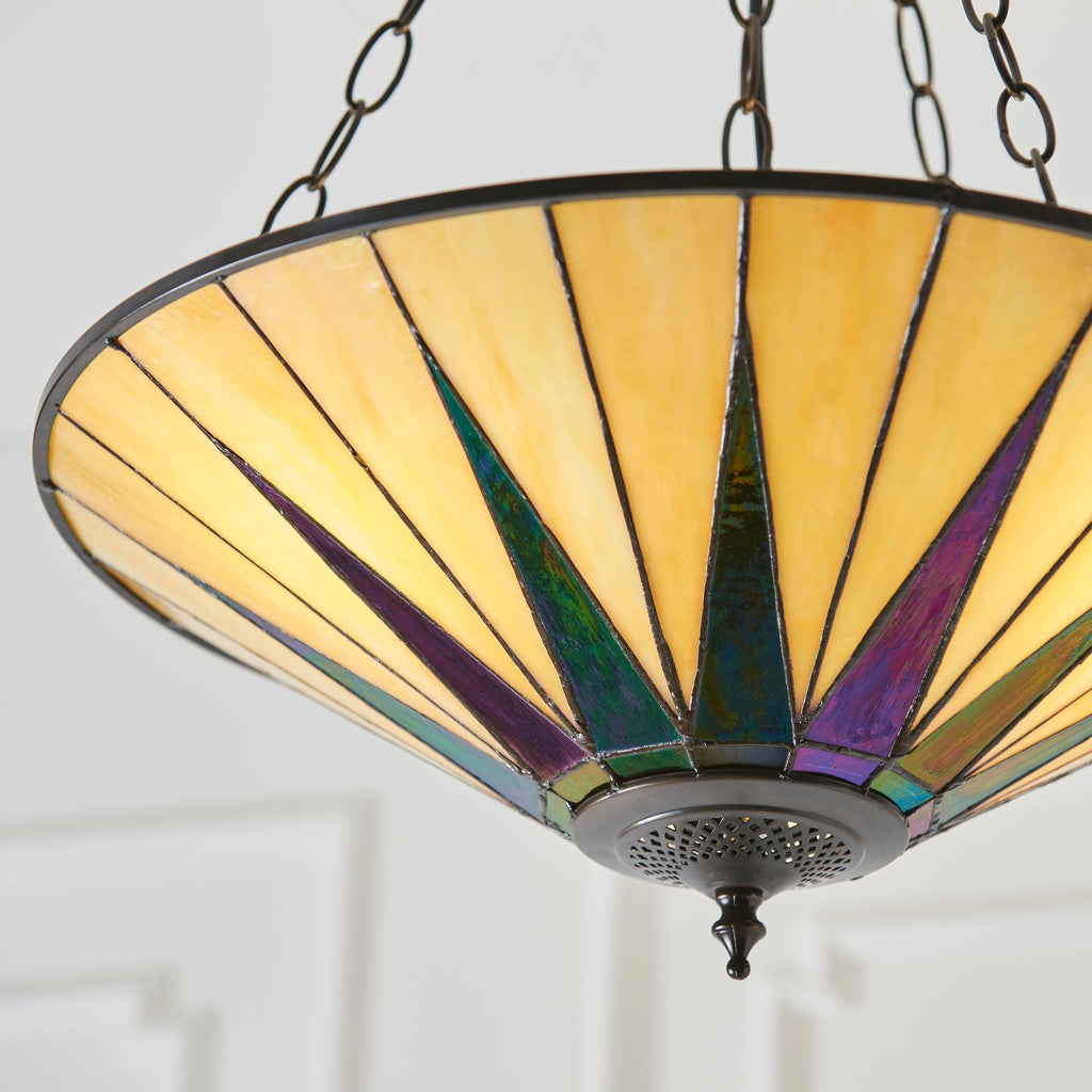 Lampadario Invertito Tiffany Dark Star Grande