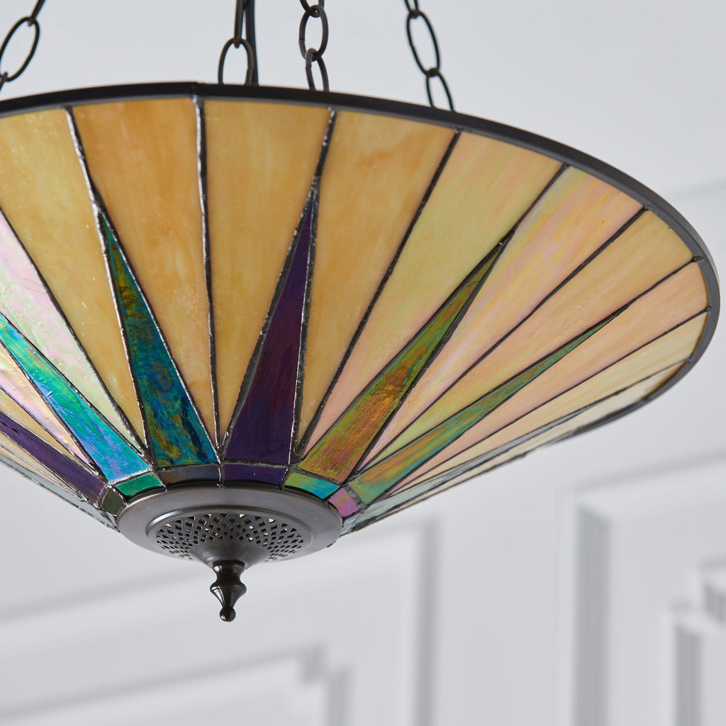 Lampadario Invertito Tiffany Dark Star Grande