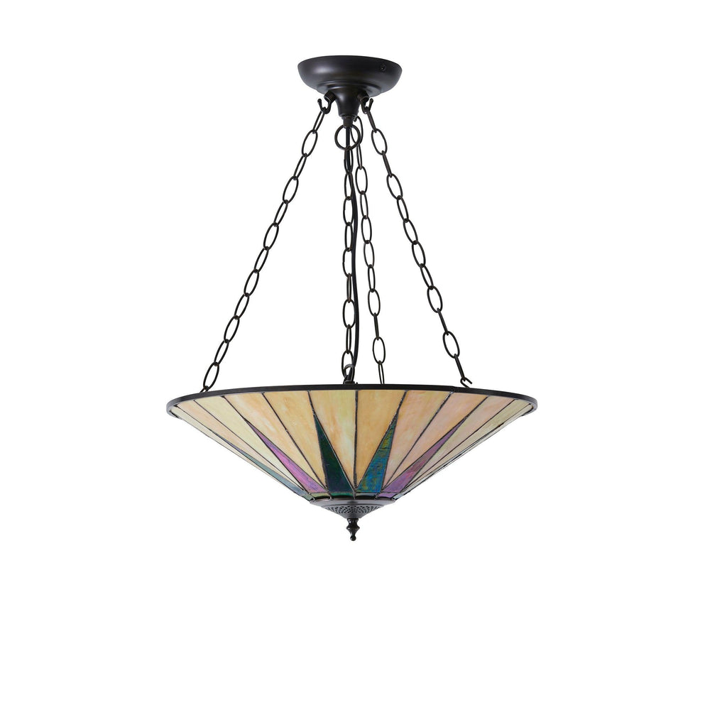 Lampadario Invertito Tiffany Dark Star Grande
