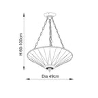 Lampadario Invertito Tiffany Dark Star Grande