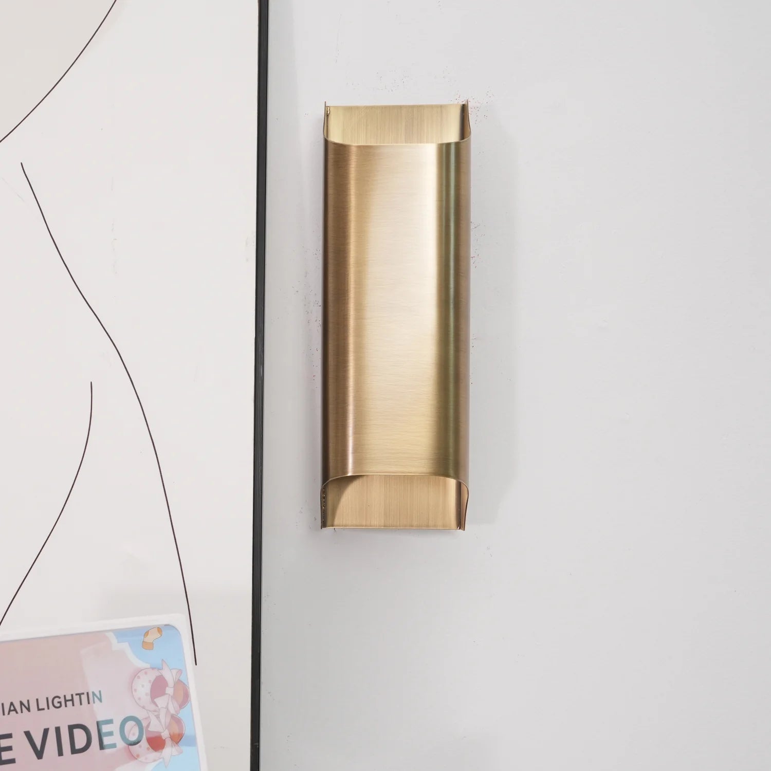 Applique da Parete Vintage in Ottone Quadrato