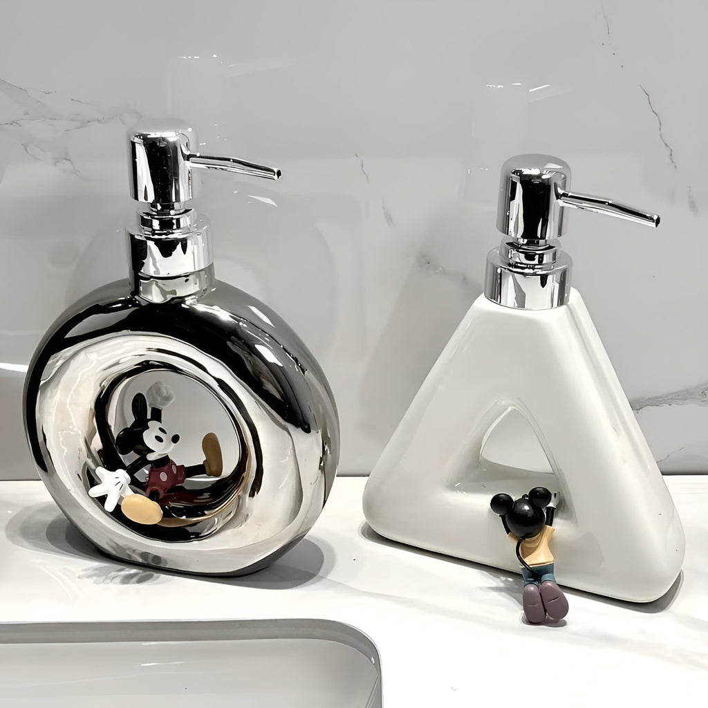 Dispenser di Sapone in Ceramica – Elegante e di Alta Qualità | Ricaricabile per Sapone Liquido e Gel Doccia in Bagno