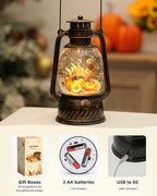 Lampada a LED a forma di Zucca per Decorazioni Autunnali – Luce Calda con Timer di 6 Ore