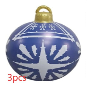 Palla di Natale Gonfiabile 60 cm – Decorazione Natalizia in PVC Resistente alle Intemperie per Esterni