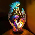 Lampada da tavolo in vetro colorato a forma di animale