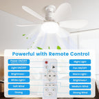 Ventilatore da Soffitto con Luce LED e Telecomando