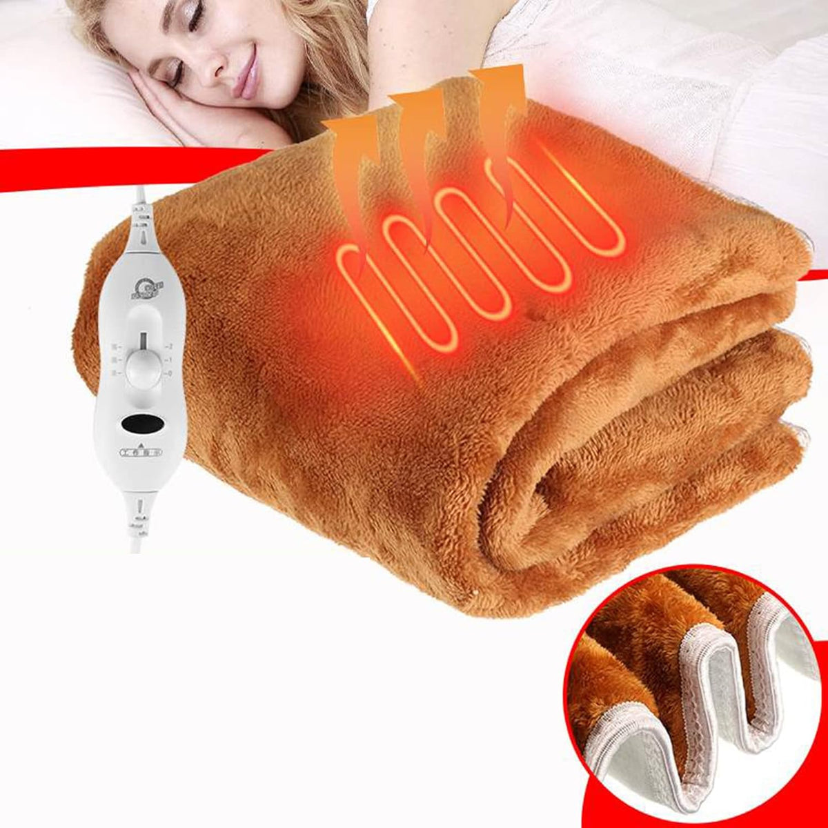 Coperta Elettrica Riscaldata – Calore Regolabile e Protezione Contro il Surriscaldamento