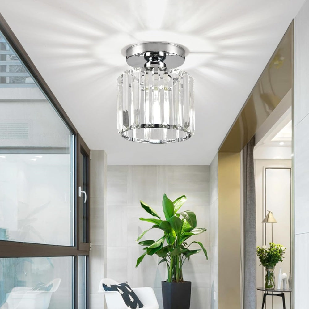 Talrex | Moderno Faretto da Soffitto Nero con Ombra di Cristallo per Corridoio e Soggiorno