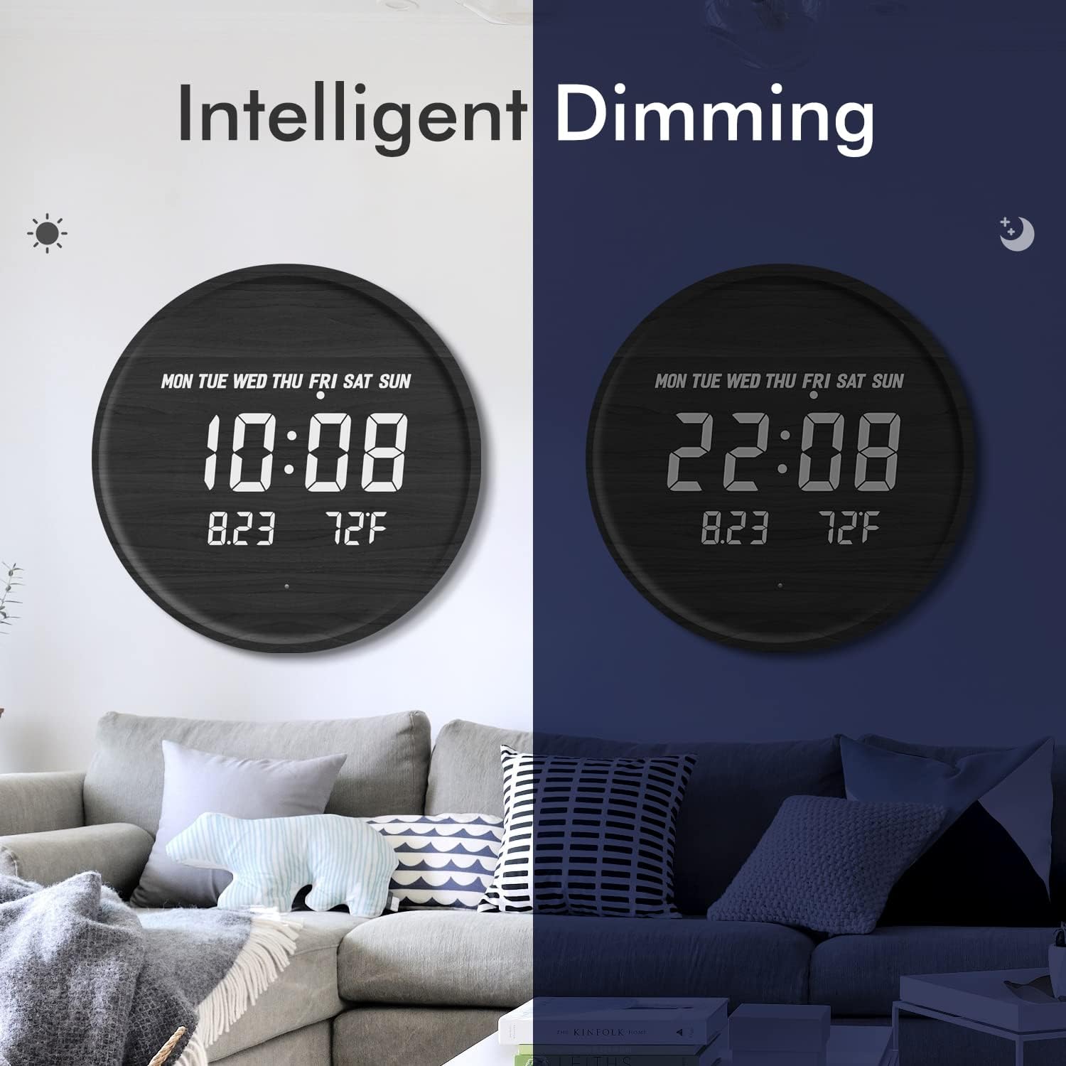 Orologio da Parete Digitale Scandinavo con Display LED e Alimentazione USB