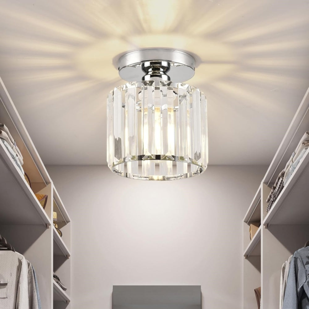 Talrex | Moderno Faretto da Soffitto Nero con Ombra di Cristallo per Corridoio e Soggiorno