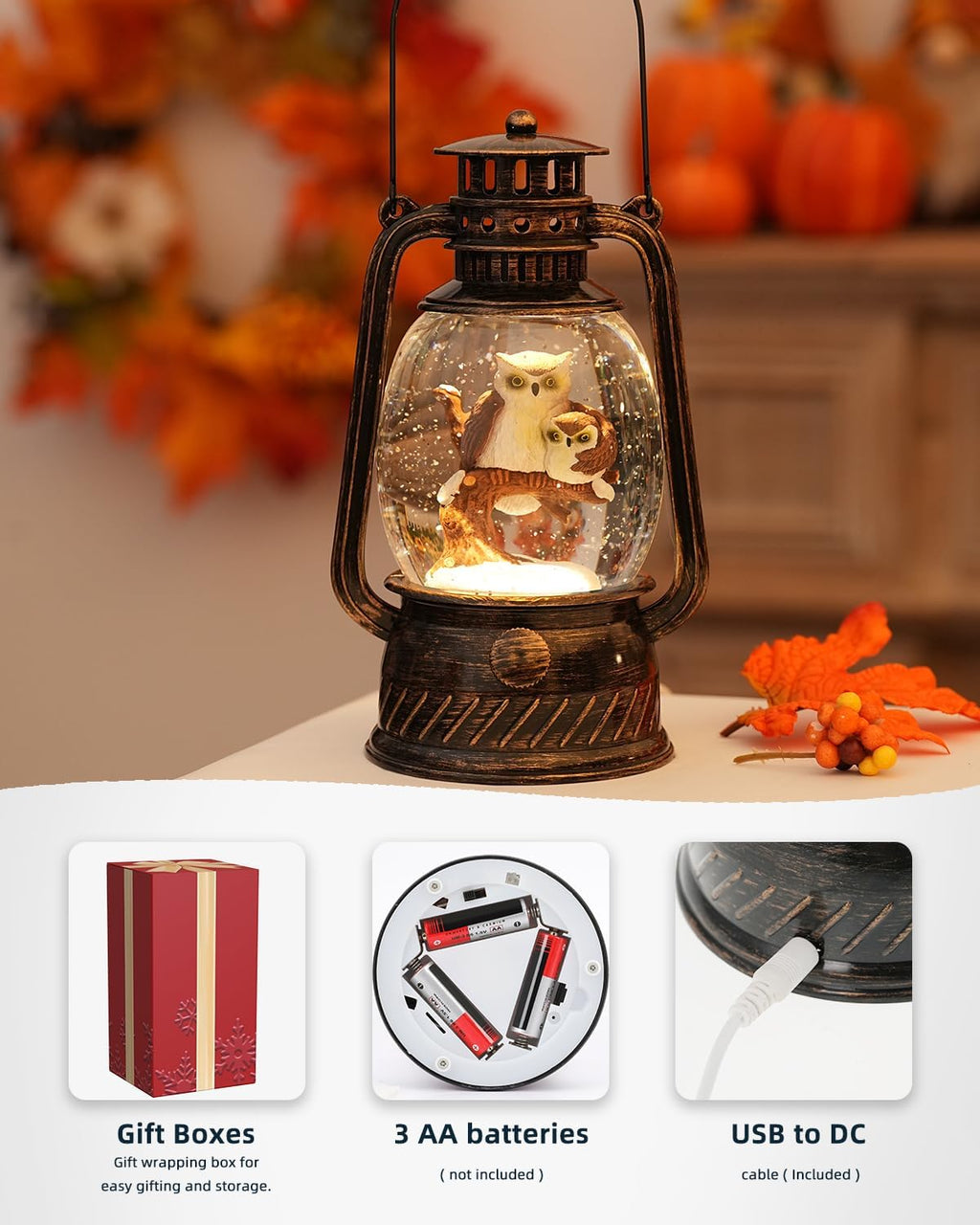Lampada a LED a forma di Zucca per Decorazioni Autunnali – Luce Calda con Timer di 6 Ore