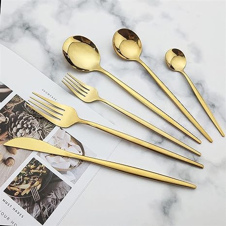 Set di Posate Minimalista – Set in Acciaio Inossidabile da 36 Pezzi per Ogni Occasione