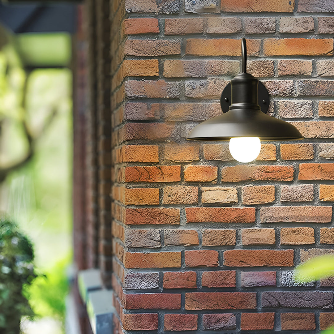 Lampada da Parete Esterna a Ciotola in Ferro Industriale Vintage LED 1 Luce