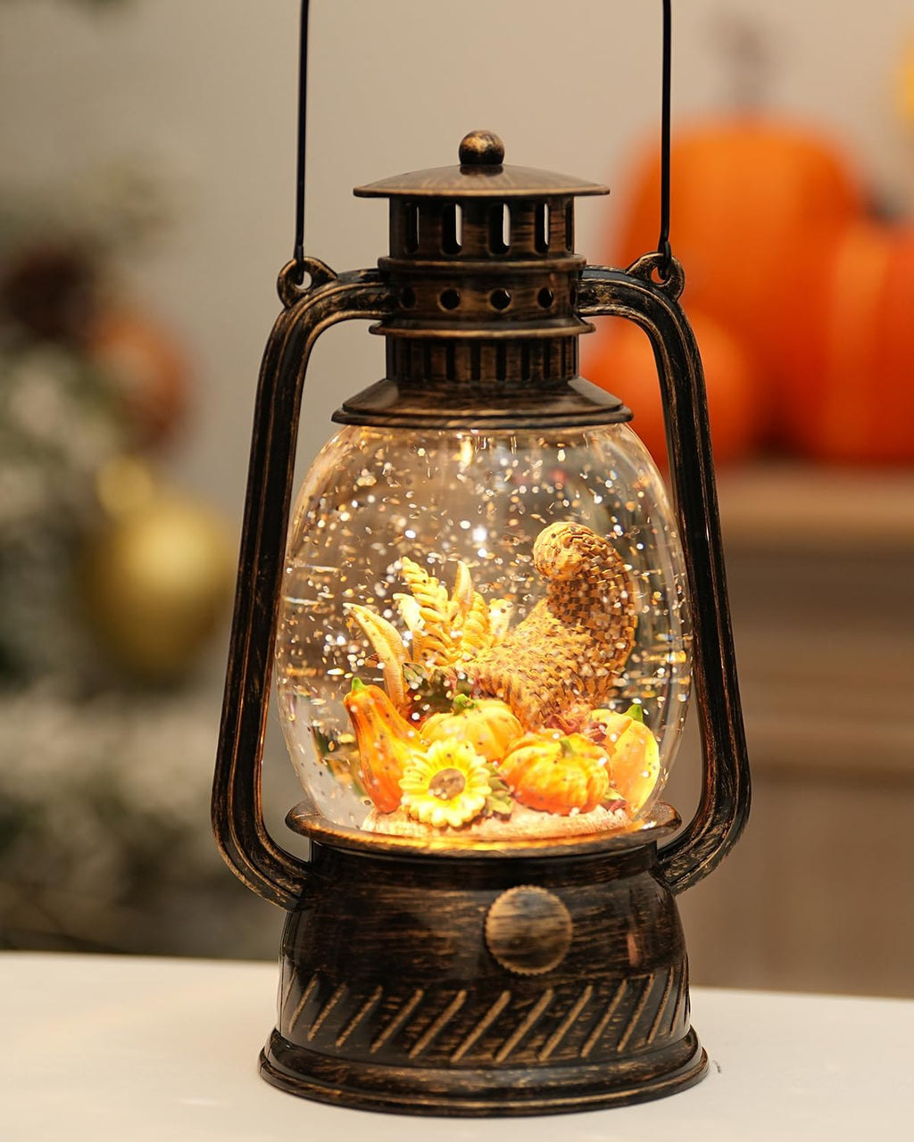Lampada a LED a forma di Zucca per Decorazioni Autunnali – Luce Calda con Timer di 6 Ore