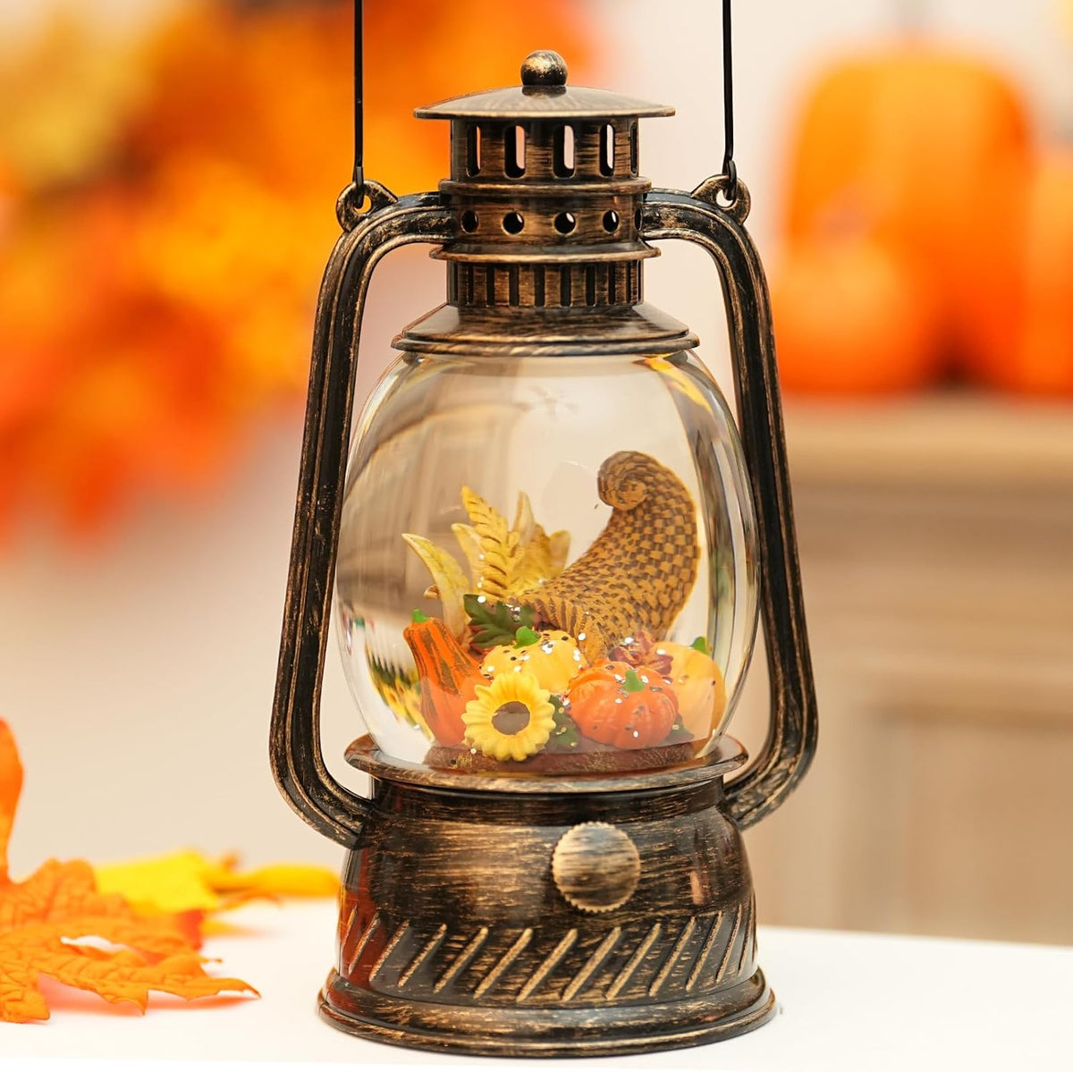 Lampada a LED a forma di Zucca per Decorazioni Autunnali – Luce Calda con Timer di 6 Ore