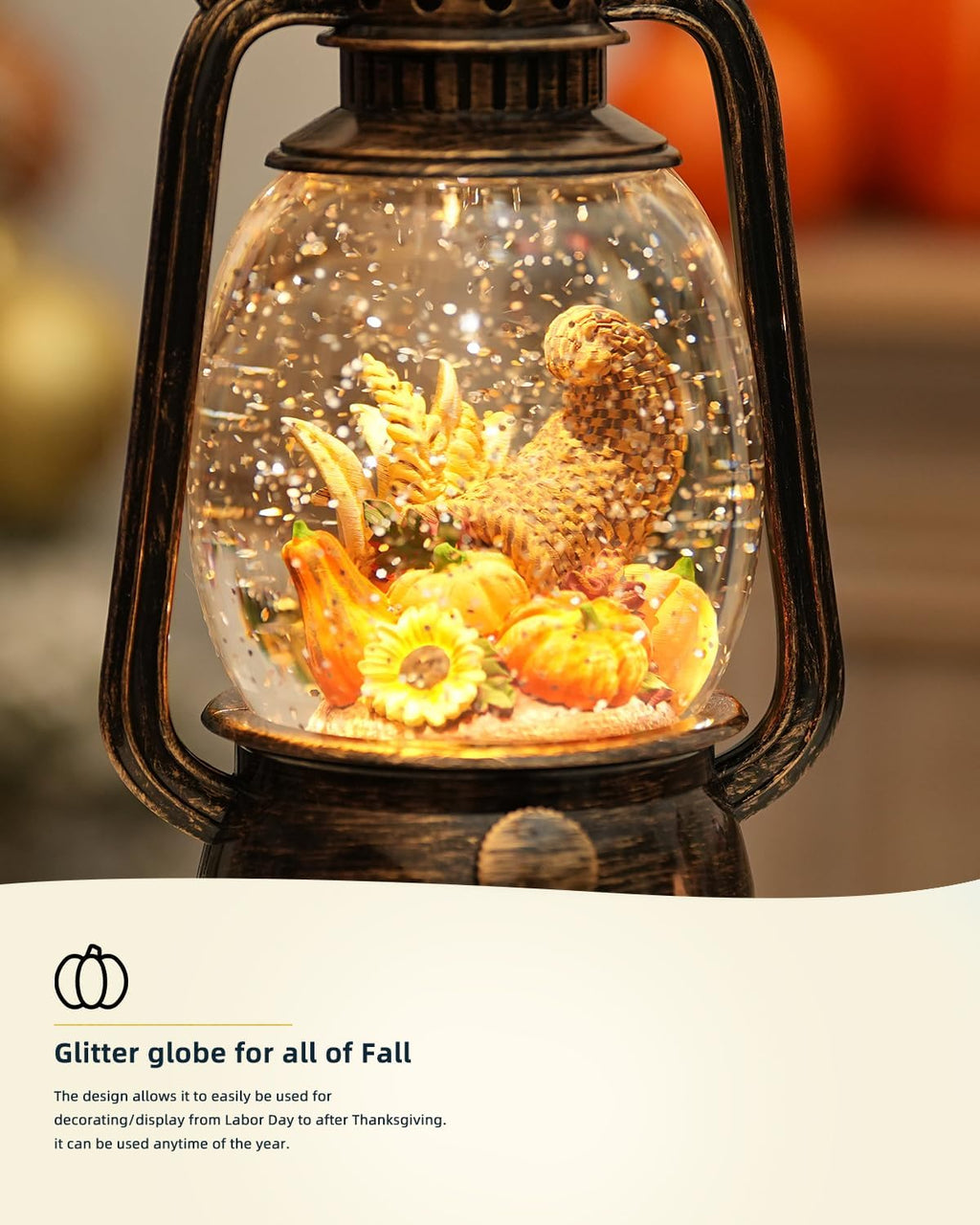 Lampada a LED a forma di Zucca per Decorazioni Autunnali – Luce Calda con Timer di 6 Ore