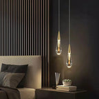 Lampada a Sospensione Moderna in Oro a Goccia Minimalista