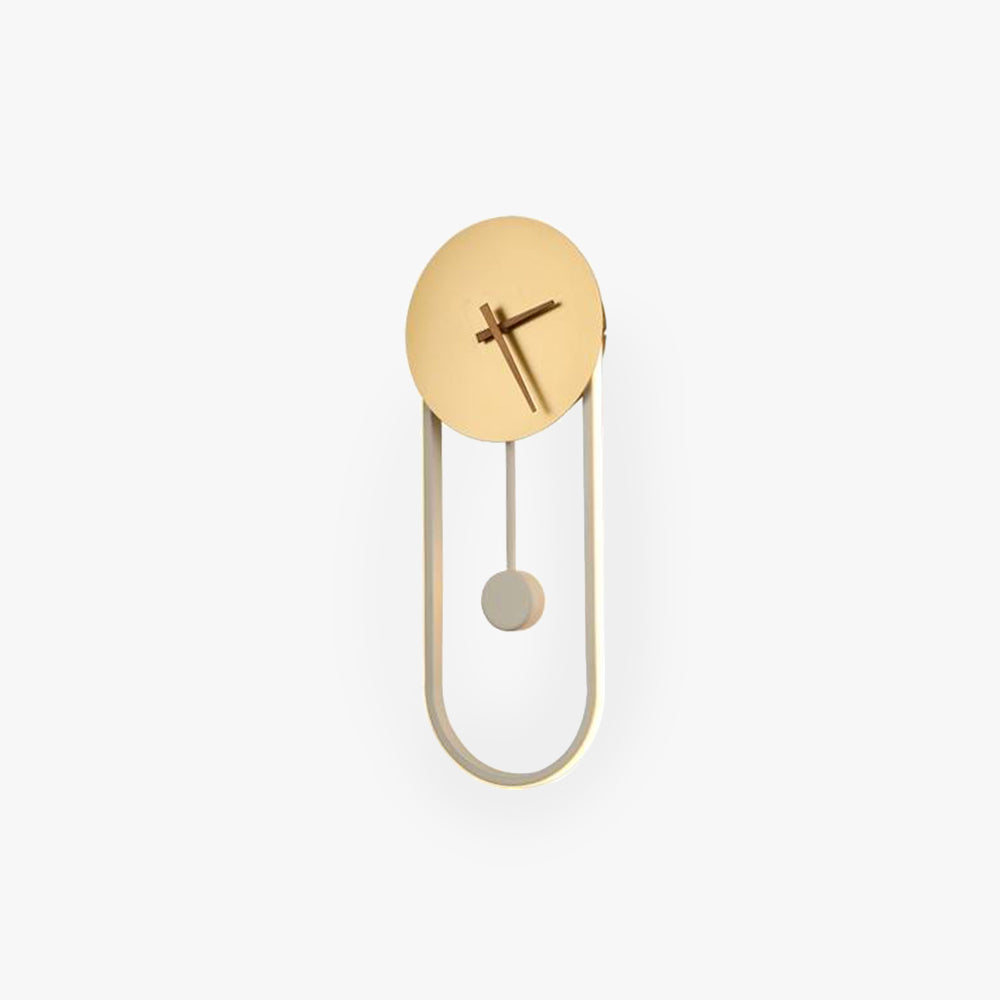 Lampada da Parete Orologio Nordic Arisha, Oro e Nero