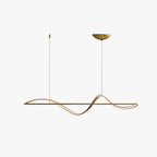 Lampada a Sospensione Zelin Wave Designer Minimalista, Metallo, Ottone/Nero