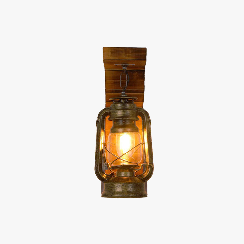 Lampada da Parete Vintage in Legno Rustico Lyros