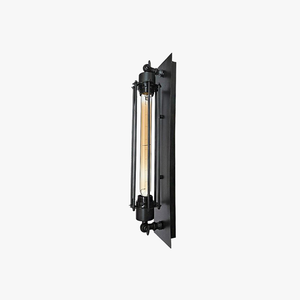 Lampada da Parete Metallica Tronel Vintage a Cilindro, Nero/Rosso/Argento/Oro