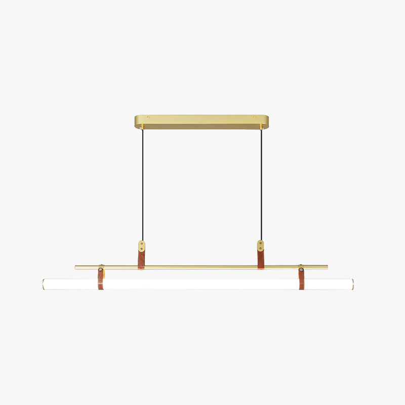 Inari Moderno Lampadario Lineare in Metallo, Nero/Oro