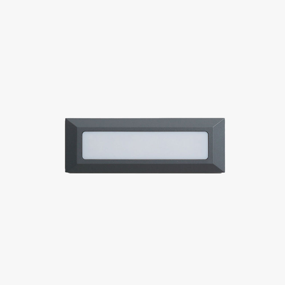 Ray Modern Metal Rectangular Outdoor Deck/Step Light, Black