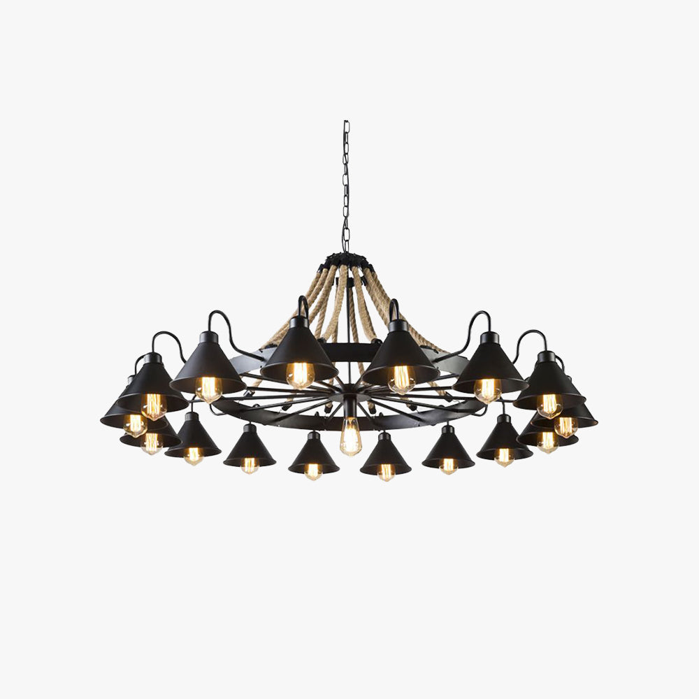 Lampadario in corda industriale vintage Epoch per soggiorno