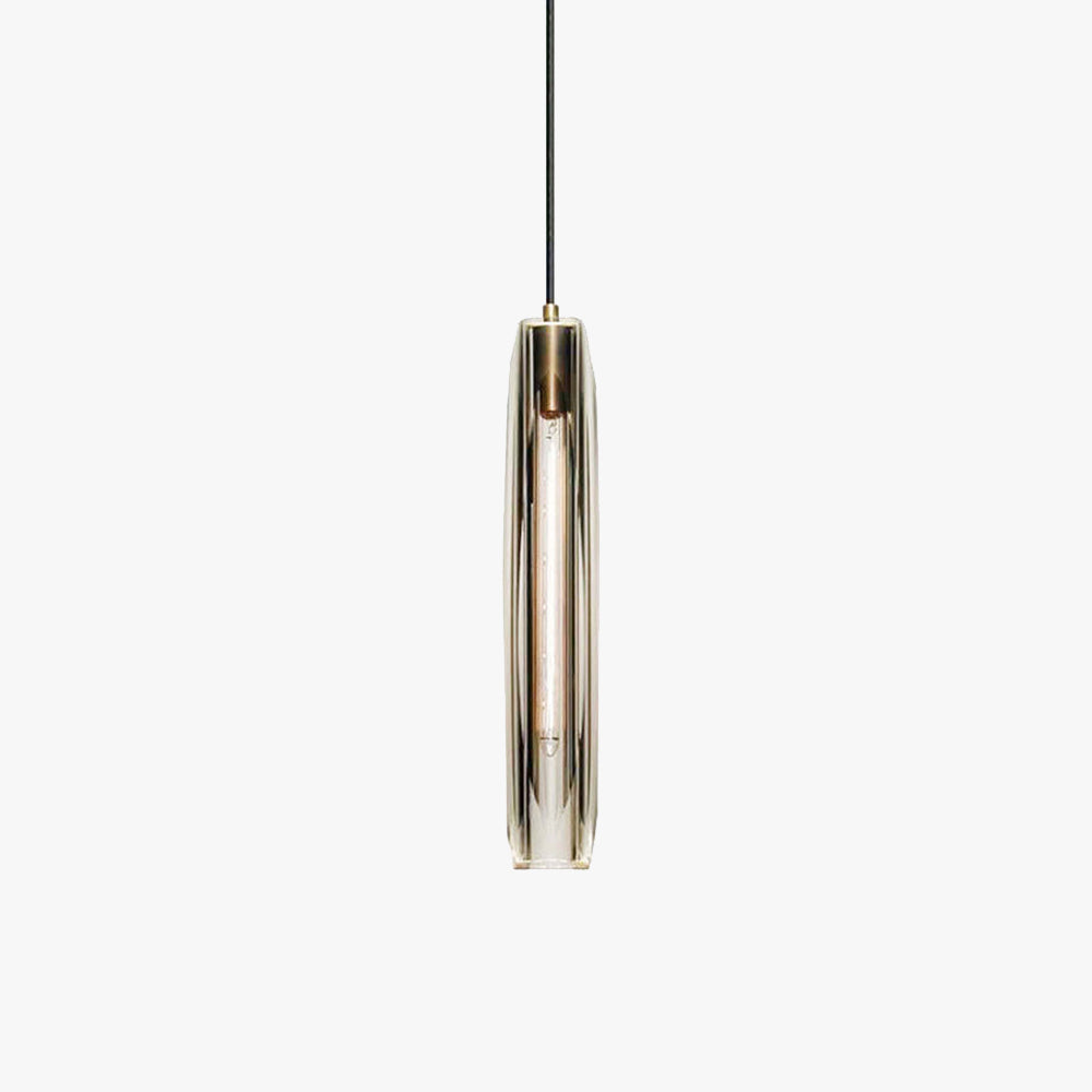 Lampada a sospensione in vetro designer di ottone di giugno fumé