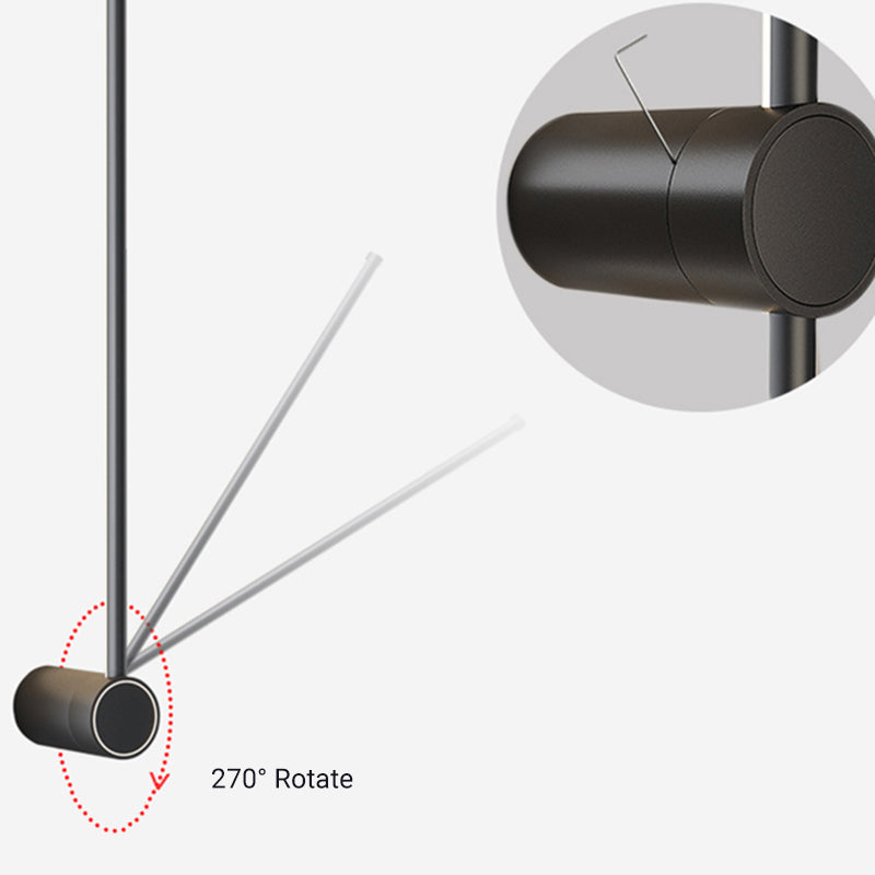 Ray Minimalista LED Applique da Interni Nero
